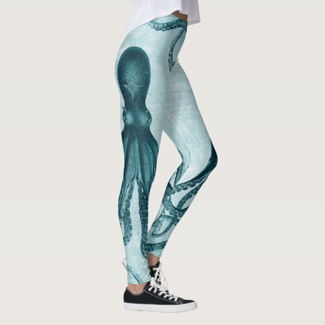Vintages Kraken-Blau Leggings (Rechts)