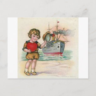 Vintages Kreuzfahrtschiff Valentine Feiertagspostkarte