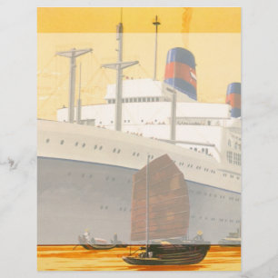 Vintages Kreuzfahrtschiff zum Orient mit Junks-Boo