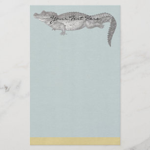 Vintages Krokodil-Briefpapier Briefpapier
