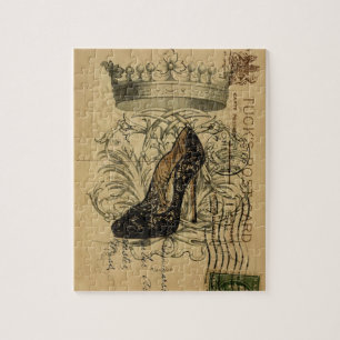 Vintages Kronenmode-Königinstilett Puzzle