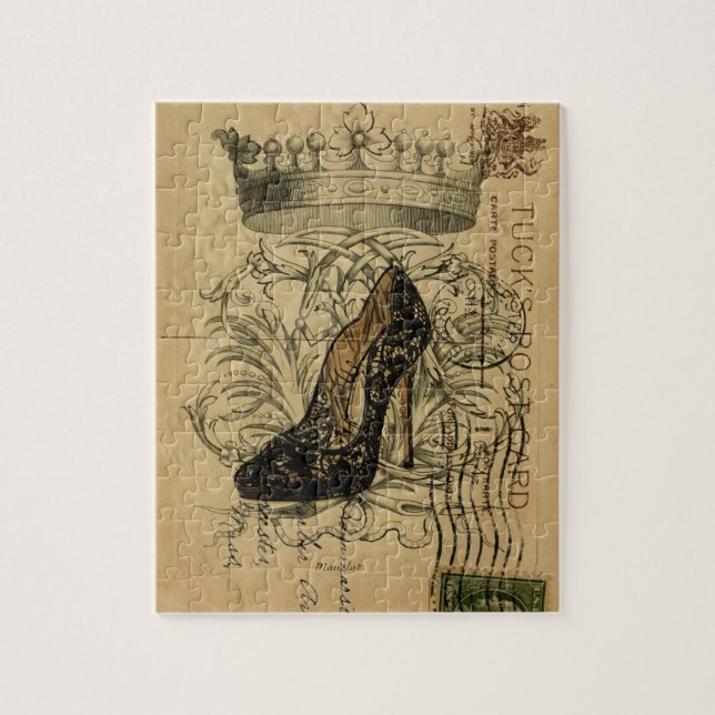 Vintages Kronenmode-Königinstilett Puzzle (Vertikal)