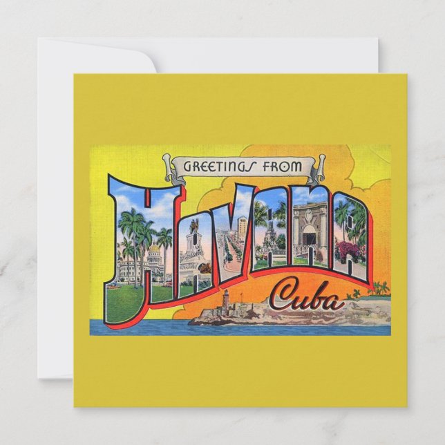 Vintages Kuba - Gruß aus Havanna Karte (Vorderseite)