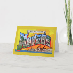 Vintages Kuba - Gruß aus Havanna Karte