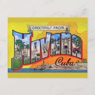 Vintages Kuba - Gruß aus Havanna Postkarte