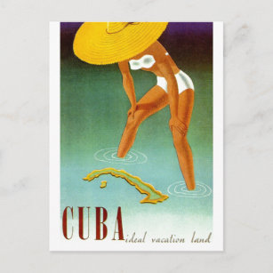 Vintages Kuba Ideal Vacacation Land Postkarte