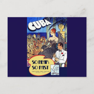 Vintages Kuba so schnell unterwegs Postkarte