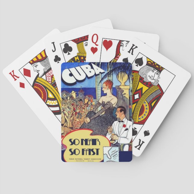 Vintages Kuba so schnell unterwegs Spielkarten (Rückseite)