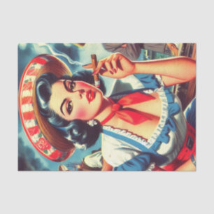 Vintages kubanisches Button Seidenpapier