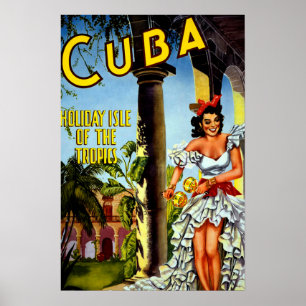 Vintages kubanisches Reiseplakat - Holiday Isle Tr Poster