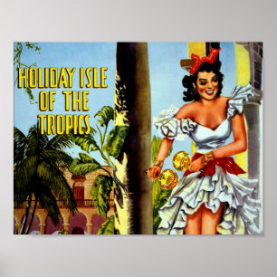 Vintages kubanisches Reiseplakat - Holiday Isle Tr Poster