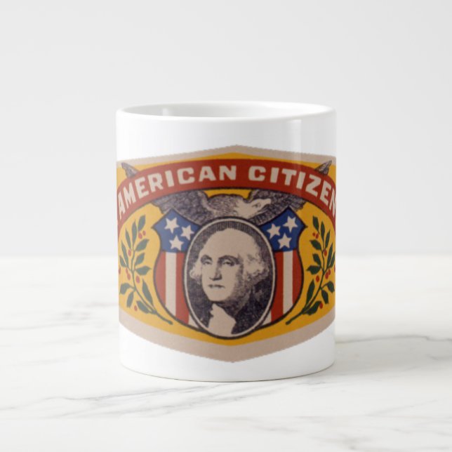 Vintages kubanisches Zigarrenlabel Art, amerikanis Jumbo-Tasse (Vorderseite)