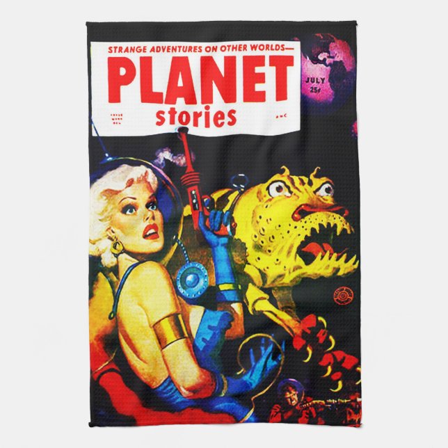 VINTAGES Küchen-Tuch SCI FI (PLANETEN-GESCHICHTEN) Küchentuch (Vertikal)