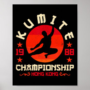 Vintages Kumitturnier Retro Funny Jungfrau Karate Poster