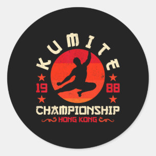 Vintages Kumitturnier Retro Funny Jungfrau Karate Runder Aufkleber