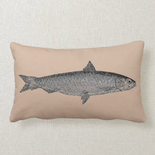 Vintages Kunst-Fisch-Kissen Lendenkissen