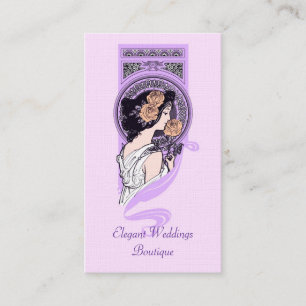 Vintages Kunst nouveau BrautButike-Geschäftskarte Visitenkarte