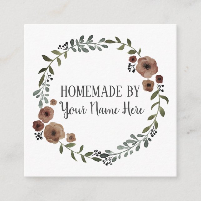 Vintages Kunsthandwerk Keks, hausgemacht Begleitkarte (Vorderseite)