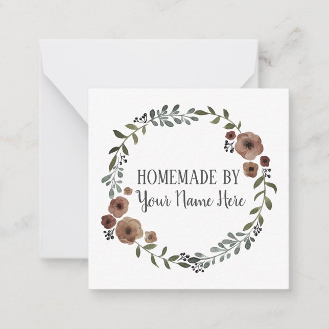 Vintages Kunsthandwerk Keks, hausgemacht Mitteilungskarte (Vorderseite)