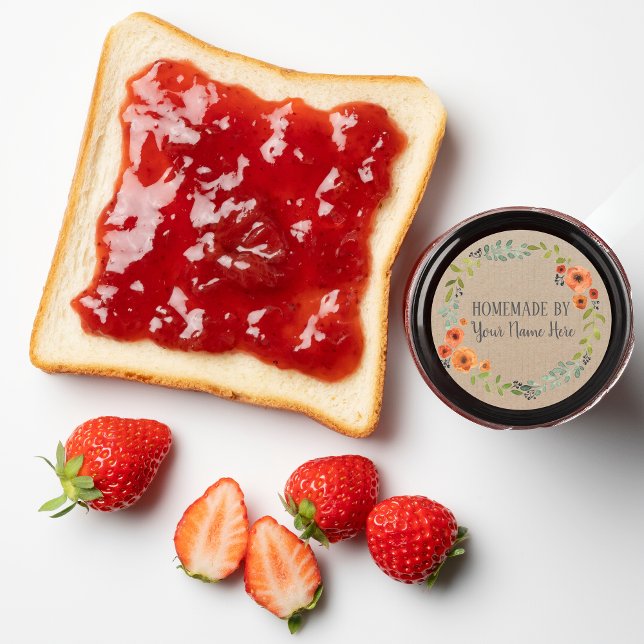 Vintages Kunsthandwerk Keks, hausgemacht Runder Aufkleber (Custom Home made by Kraft Paper Sticker for home made jam or gifts)