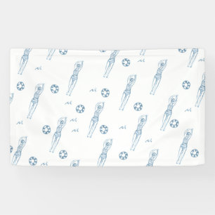 Vintages künstlerisches Snychro Schwimmteam Girls Banner