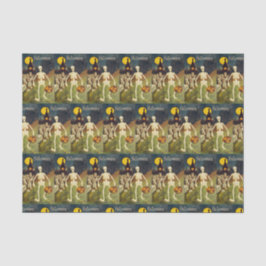 Vintages Kürbis-Partygewebe Halloweens skeleton Seidenpapier