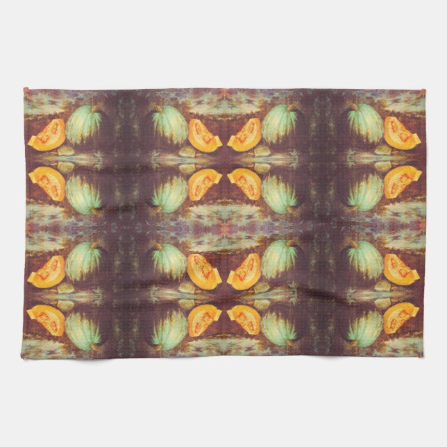 Vintages Kürbiserben Geschirrtuch (Horizontal)
