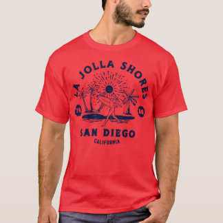 Vintages La Jolla Shores Beach Surfing Retro T-Shirt