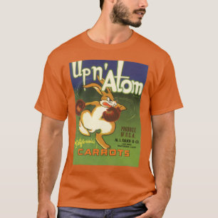 Vintages Label Art Boxing Rabbit, Up in Atom Carro T-Shirt