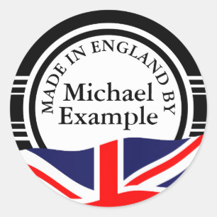 Vintages Label MIX & Union Jack + Ihre Ideen Runder Aufkleber