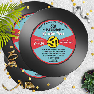 Vintages Label Vinyl 45 Record Geburtstagspartei Einladung