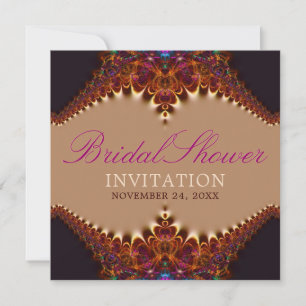 Vintages Lace Gold Satin Brautparty Einladung