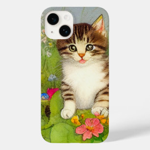 Vintages Lächeln Katze Illustration Case-Mate iPhone 14 Hülle