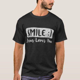 Vintages Lächeln Lieben Jesus Religious Glaube Chr T-Shirt