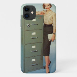 Vintages "Lady & Her Filing Cabinet" iPhone 11 Fal Case-Mate iPhone Hülle