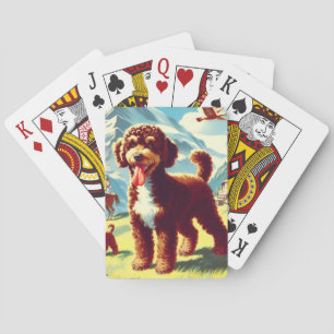Vintages Lagotto Romagnolo Dog Gemälde Spielkarten