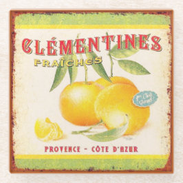 Vintages Land Französische Fruchtwerbung Glasuntersetzer