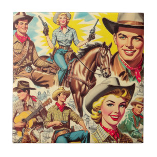 Vintages Land - Nahtlose Illustration Fliese