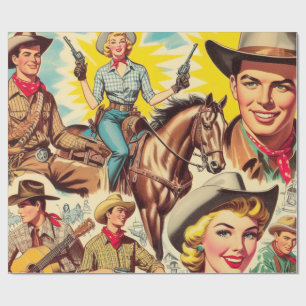 Vintages Land - Nahtlose Illustration Geschenkpapier