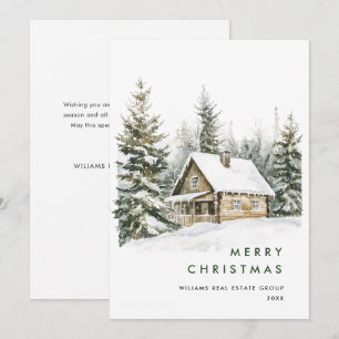 Vintages Land Weihnachtsbaum Unternehmen Feiertagskarte