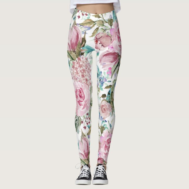 Vintages Landchic-Rosa-aquamariner Lavendel mit Leggings (Vorderseite)