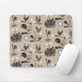 Vintages Landhühnerroster-Eiermuster Mousepad