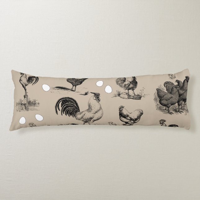Vintages Landhühnerroster-Eiermuster Seitenschläferkissen (Vorderseite)
