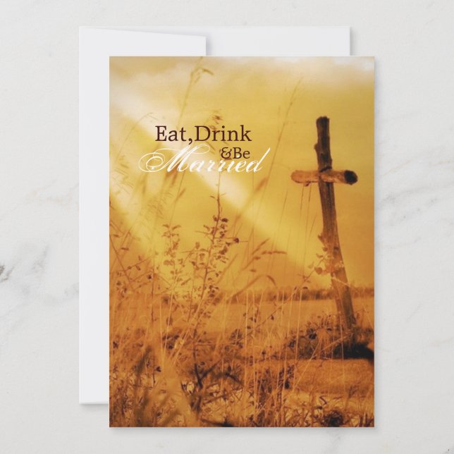 Vintages Langlaufkreuz Probe Dinner Einladung (Rückseite)