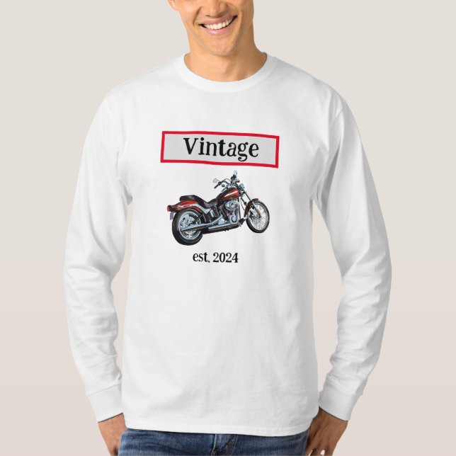 Vintages Langschläfenoberteil T-Shirt (Vorderseite)