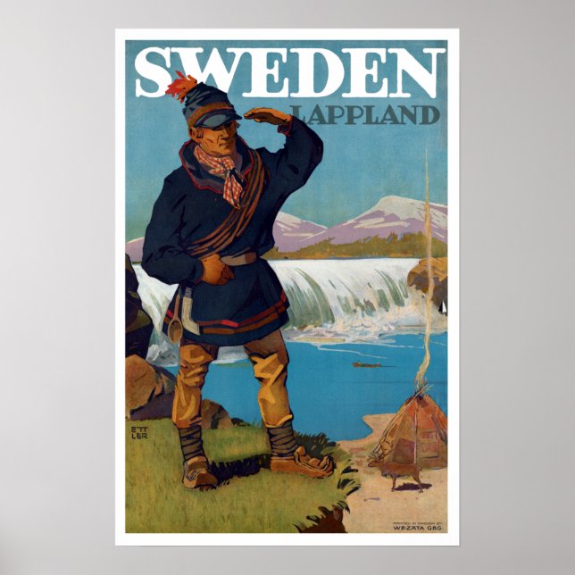 Vintages Lappland Schweden Poster (Vorne)