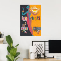 Vintages Las Vegas Gambling Travel Poster Art