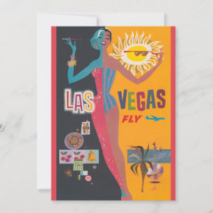 Vintages Las Vegas Gambling Travel Poster Art Einladung