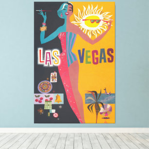 Vintages Las Vegas Gambling Travel Poster Art Leinwanddruck