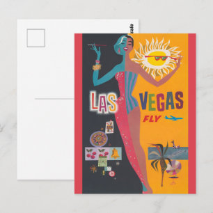 Vintages Las Vegas Gambling Travel Poster Art Postkarte